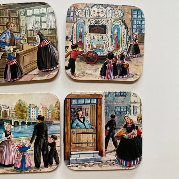 Dutch Coasters Cork Home Decor Netherlands Holland Amsterdam Collectible SET - Picture 4 of 5